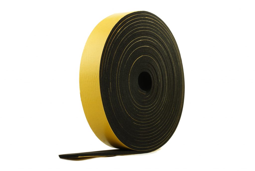 Neoprene Rubber Black Selfadhesive Sponge Strip 6mm Thick x 10m long